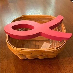 Longaberger 2015 Horizon of Hope Whitewashed Basket (c)